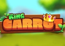 Banner depicting King Carrot slot game with a playful vegetable kingdom theme