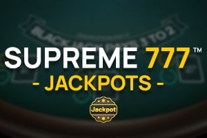 Banner for Supreme 77 Jackpots with golden jackpot graphics and flashy design.